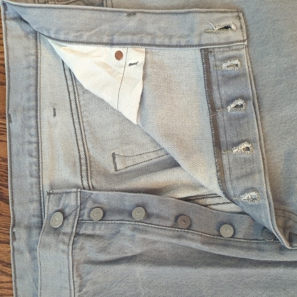 Levi's 501 gray button fly front vtg. Y2k Denim high waist jeans W44 L32 - Picture 3 of 9
